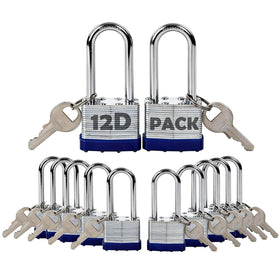 SEPOX 12-pc laminated padlocks with different keys for secure locker organization