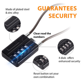 SEPOX 16cm cable lock enabling flexible luggage security