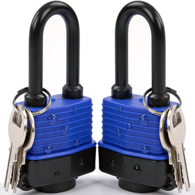 SEPOX heavy-duty 44mm padlock close-up reveals laminated steel body for outdoor security