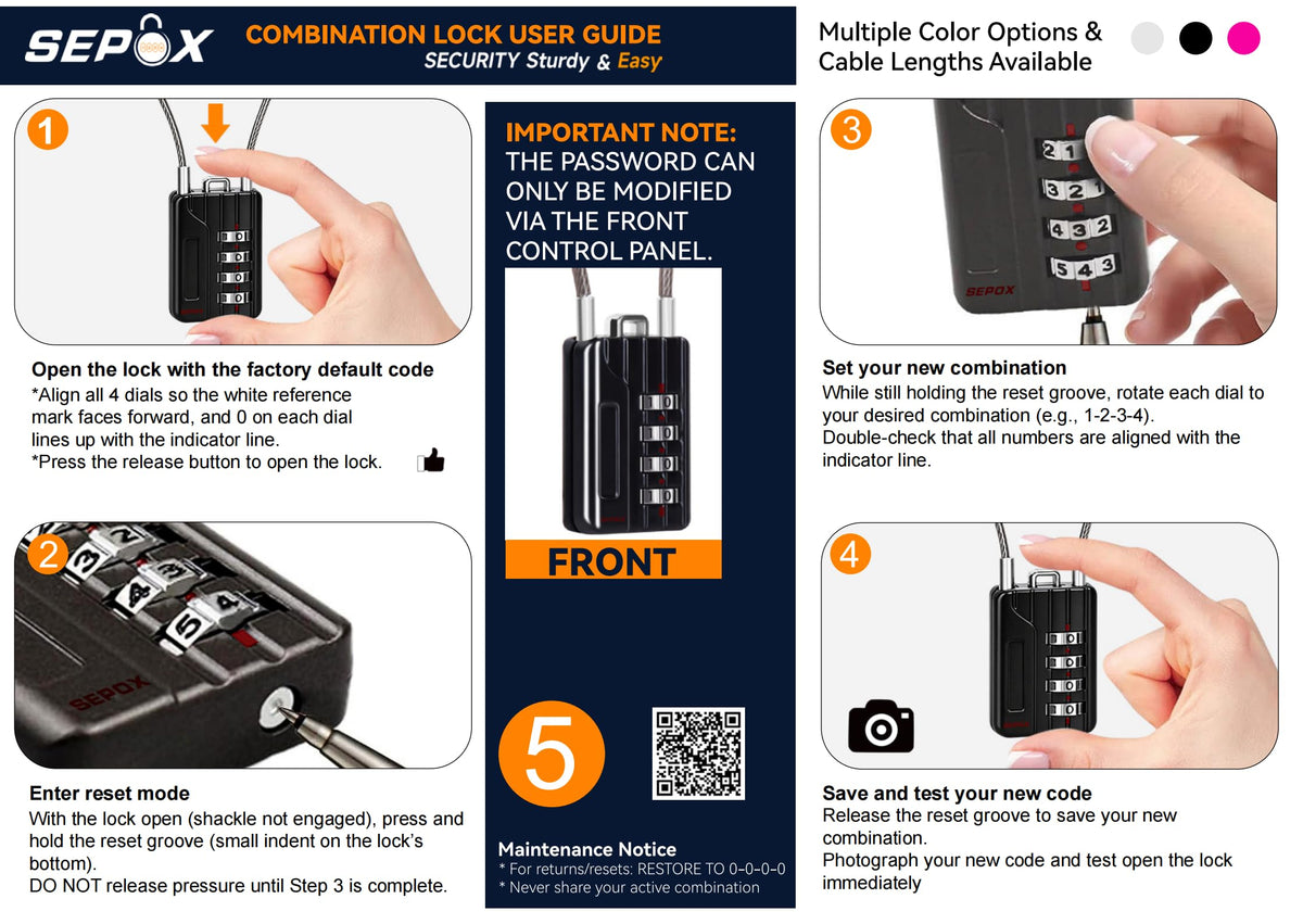 SEPOX locker and toolbox use with smooth cable for easy threading