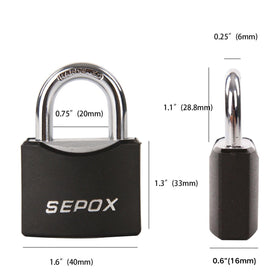 SEPOX padlock rust-resistant brass pin cylinder resists corrosion