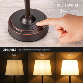 O'Bright Seraph offers three brightness levels for ambient, task, or reading light.