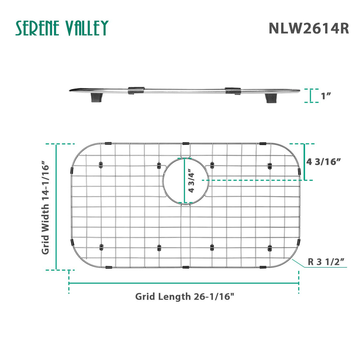 Serene Valley 304 stainless steel grid offers durable, easy-to-clean construction