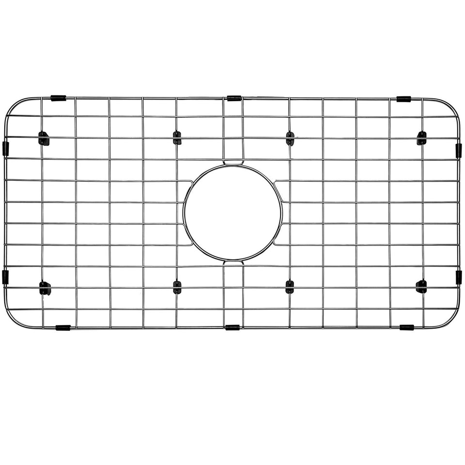 Serene Valley sink bottom grid fits 24-1/8 by 12-5/8 inches with center drain.