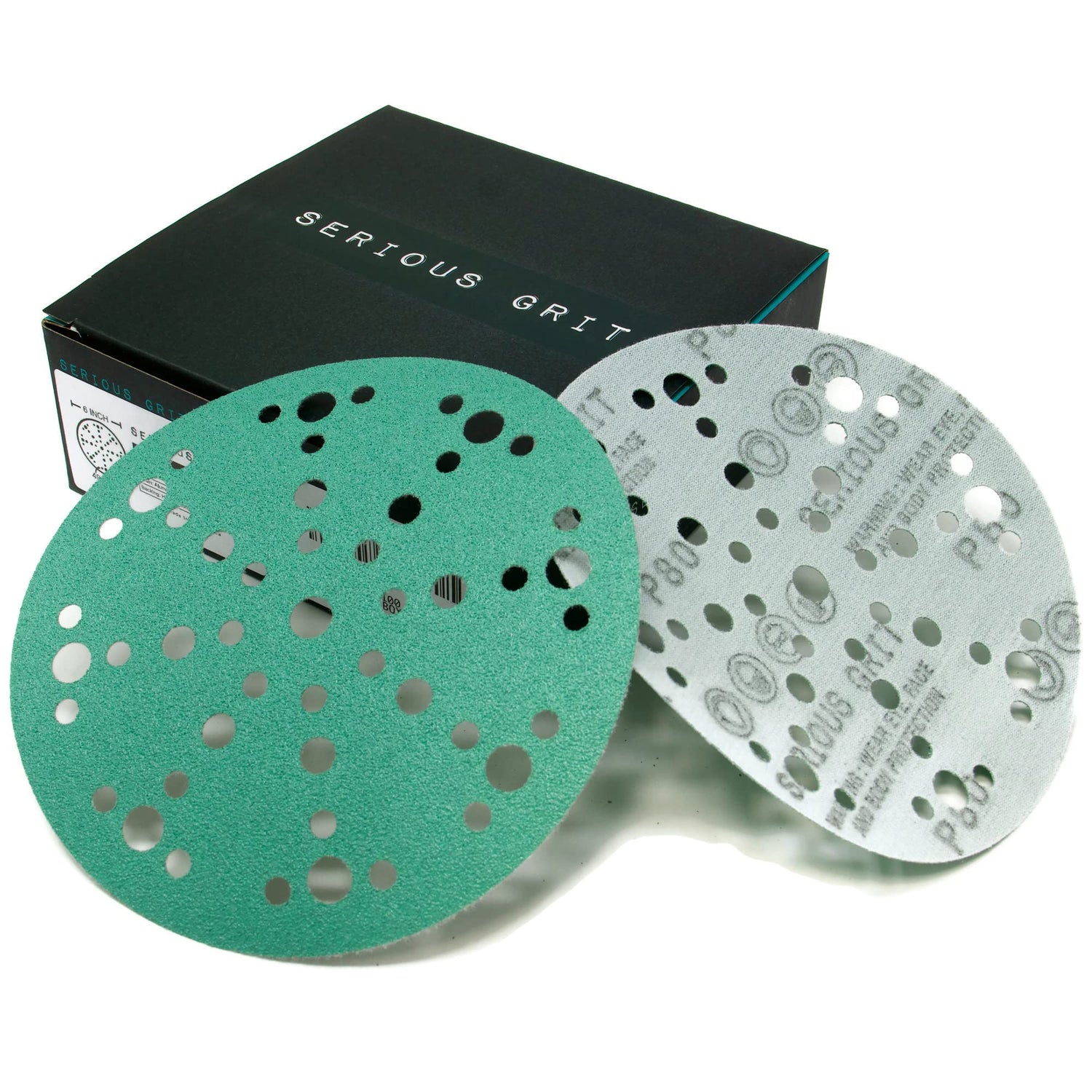 Serious Grit 6-inch disc on a random orbital sander for smooth material removal