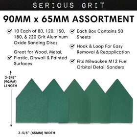 Serious Grit 150 grit triangle sanding sheet for prep work on painted surfaces