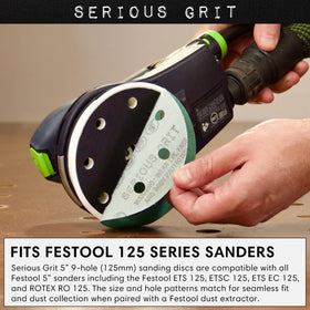 Serious Grit anti-clog coating reduces dust buildup during sanding.