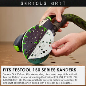 Serious Grit anti-clog coating reduces dust buildup for cleaner work.