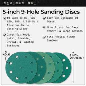 Serious Grit disc mounted on Festool sander for precise fit and smooth operation.
