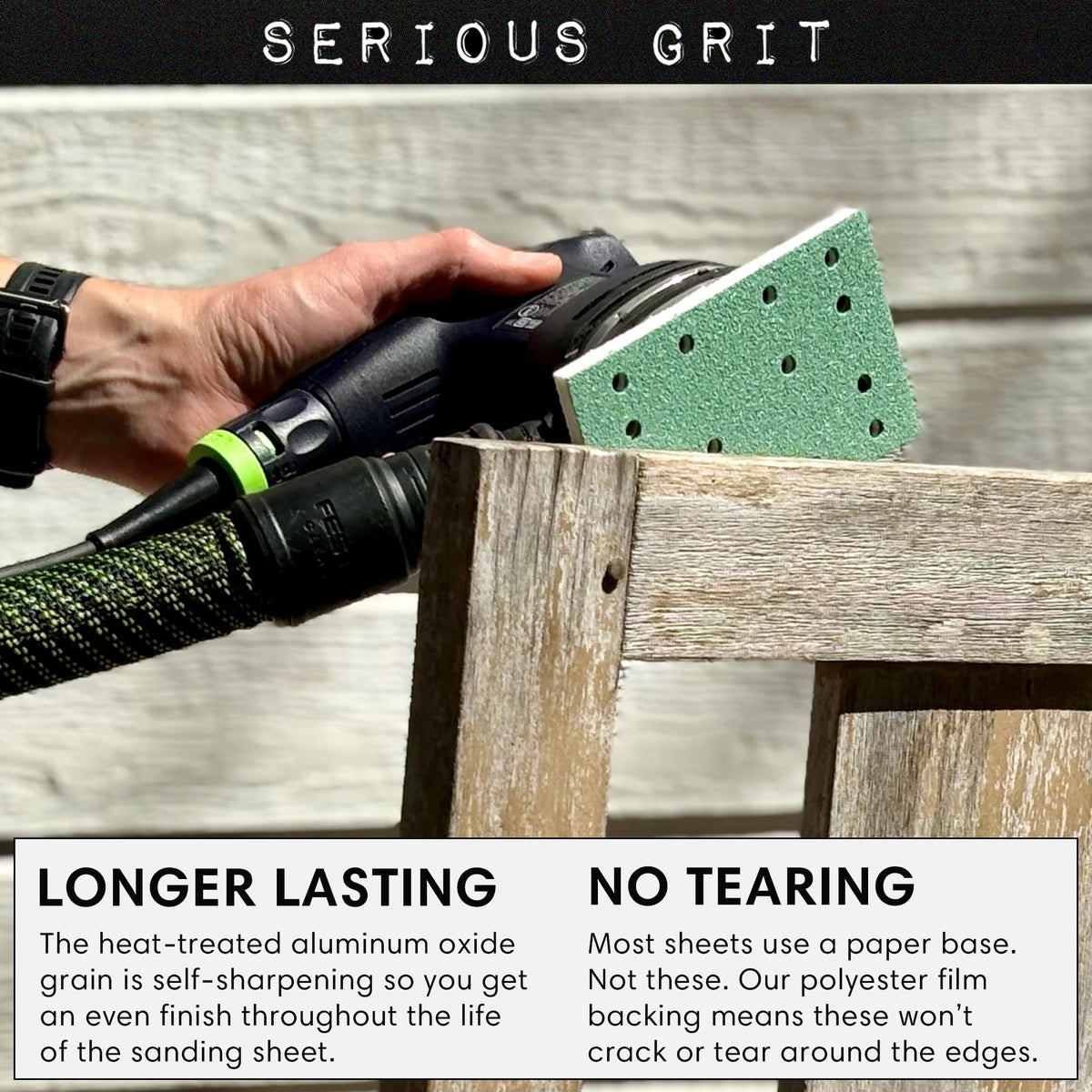 Sanding sheet by Serious Grit delivers flatter disc and better finish.