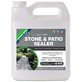 Serveon Sealants H2100S bottle pour demonstrates easy, mess-free application on natural stone.