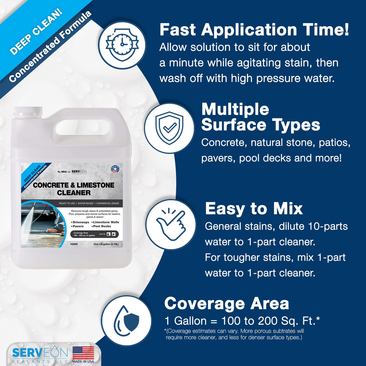 Serveon Sealants Made in USA 1-gallon bottle for home projects.