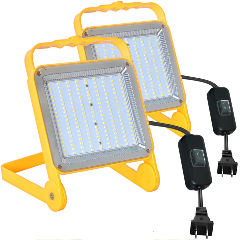 SETEN LED work light with 8000LM, adjustable head, ideal for construction sites and workshops.