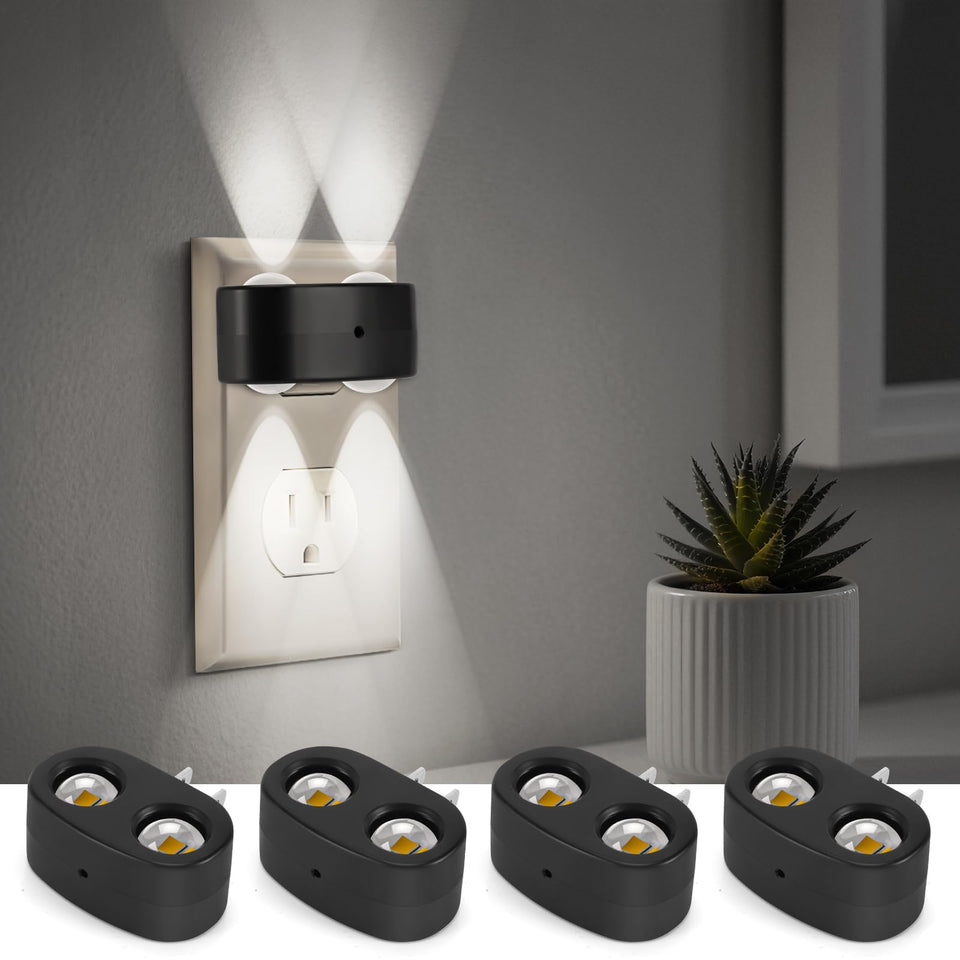 SETEN 4-pack plug-in night light with 5000K daylight illumination for hallways.