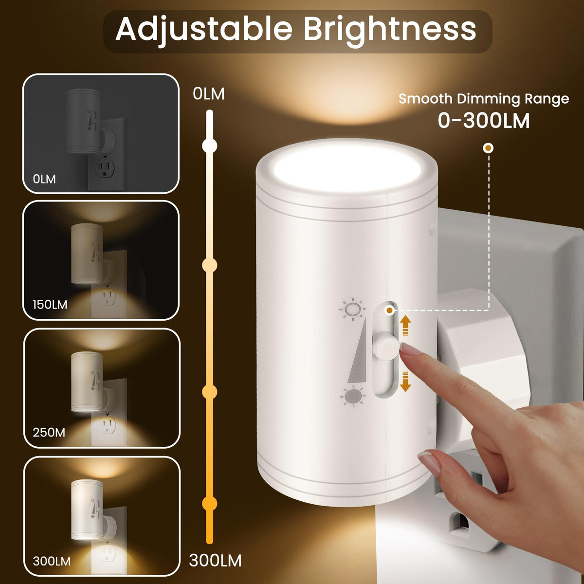 Seten night light with adjustable head directs light where needed.