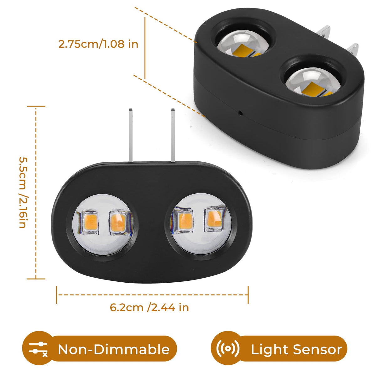 SETEN wall plug night light is safe for bathrooms and kitchens.