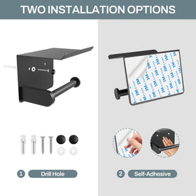 SetSail toilet paper holder with shelf features drop-proof design to prevent rolls from falling