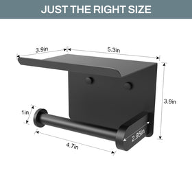 SetSail toilet paper holder with shelf features durable stainless steel for humidity resistance