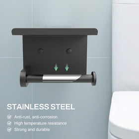 SetSail toilet paper holder with shelf with screw-in installation for stability
