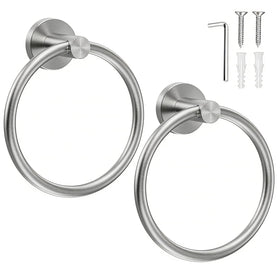 SetSail towel holder on bathroom wall in silver for durable daily use