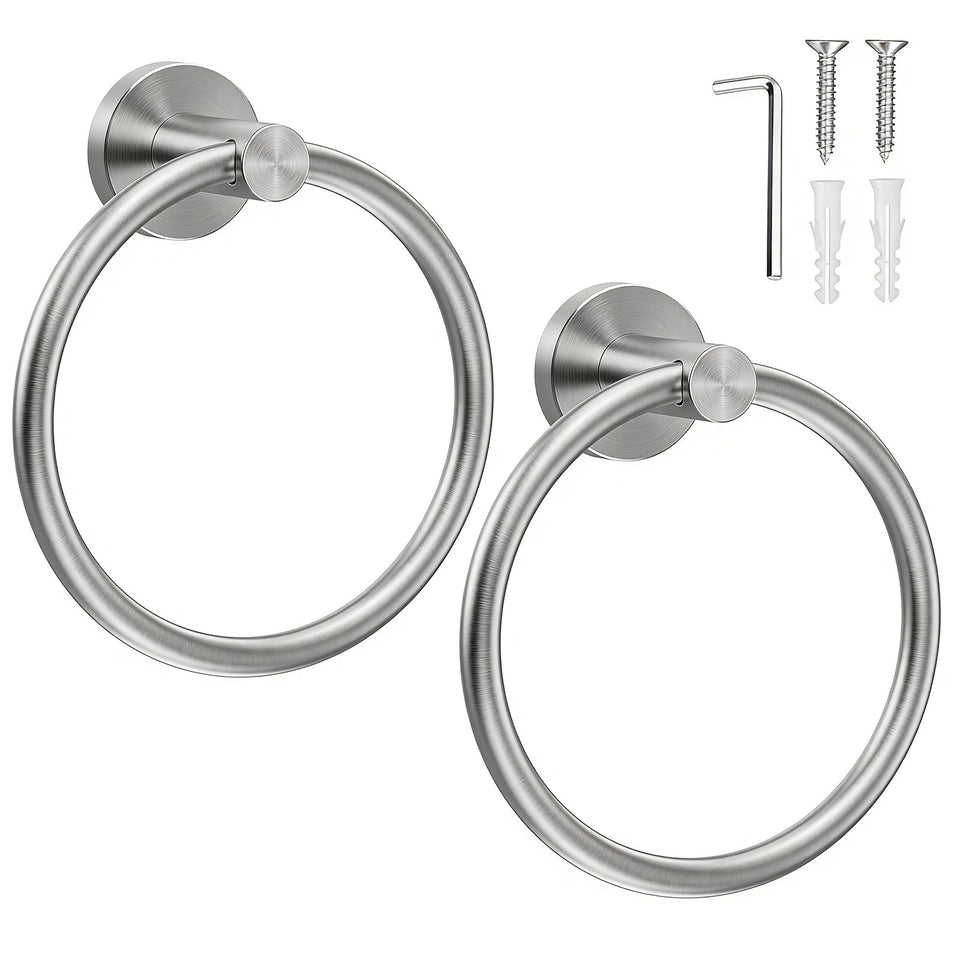 SetSail towel holder on bathroom wall in silver for durable daily use