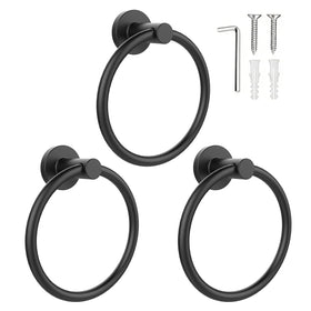 SetSail towel holder in matte black wall mount for organized towels
