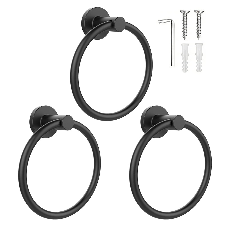 SetSail towel holder in matte black wall mount for organized towels