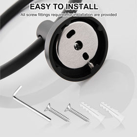 SetSail towel holder space-saving design helps compact bathrooms.