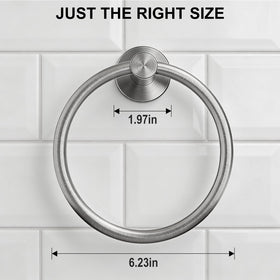 SetSail stainless steel towel ring offers rust resistance for showers and sinks