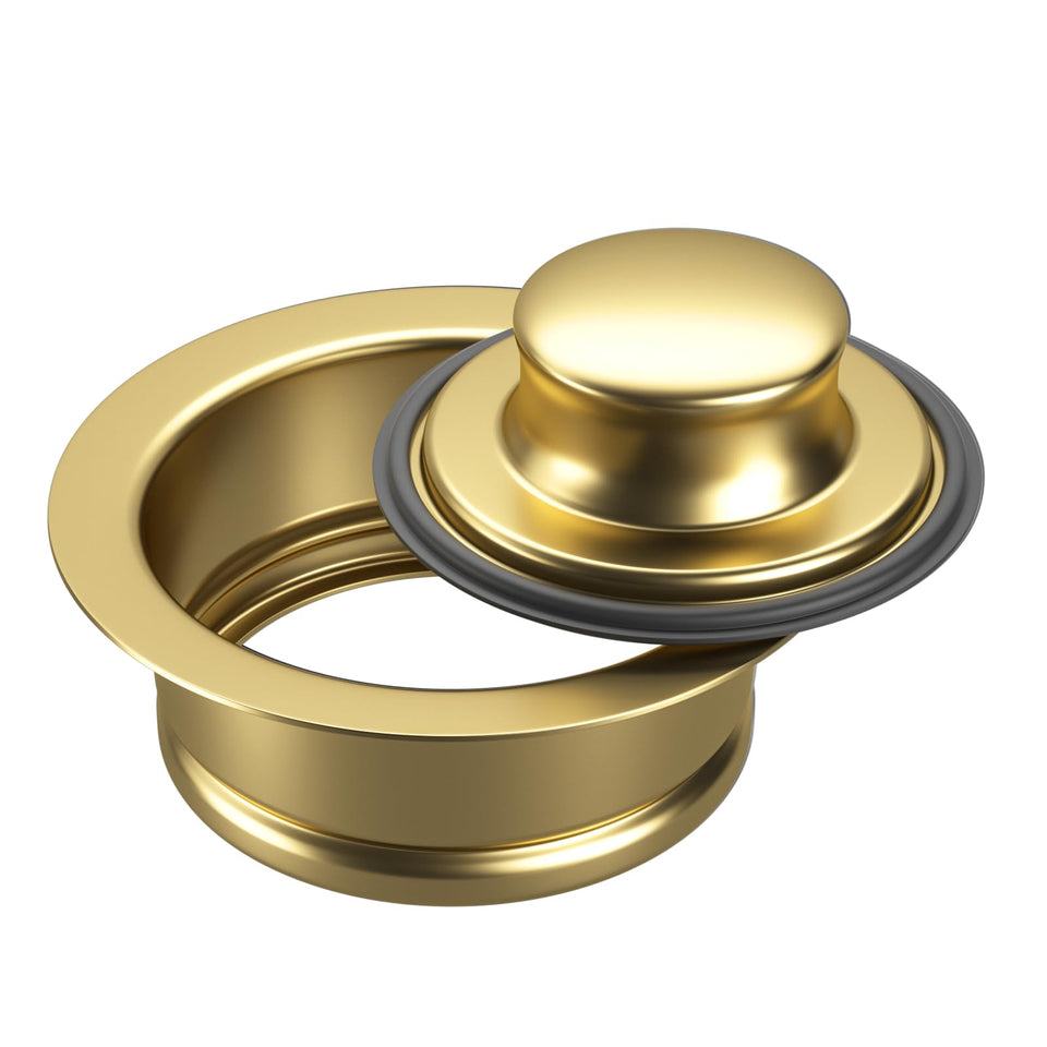 SettleDown gold bright garbage disposal flange with a durable stainless steel finish.