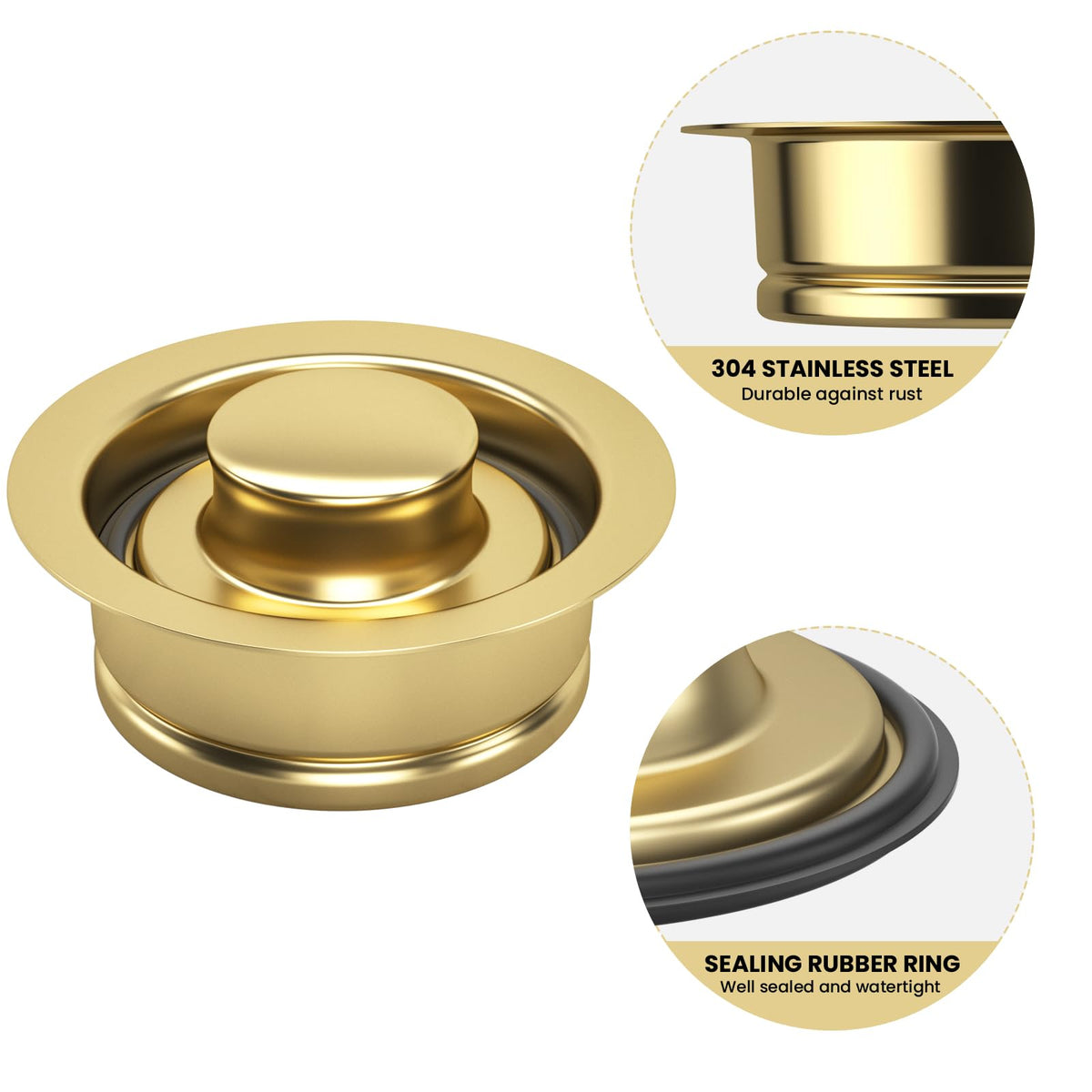 SettleDown universal-fit garbage disposal flange fits most 3-1/2 inch drains.