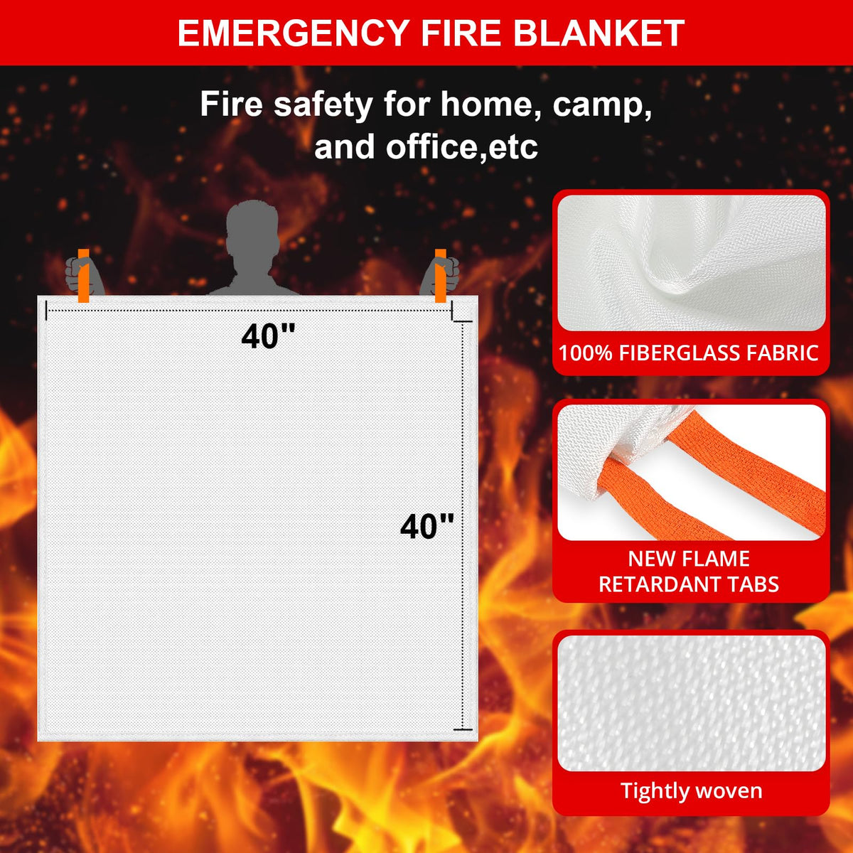 SecuCaptain fire blanket in kitchen ready for immediate use.