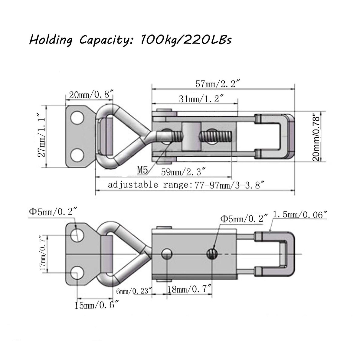 Seuenelf CUKAYO offers up to 220lbs capacity for sturdy closures.
