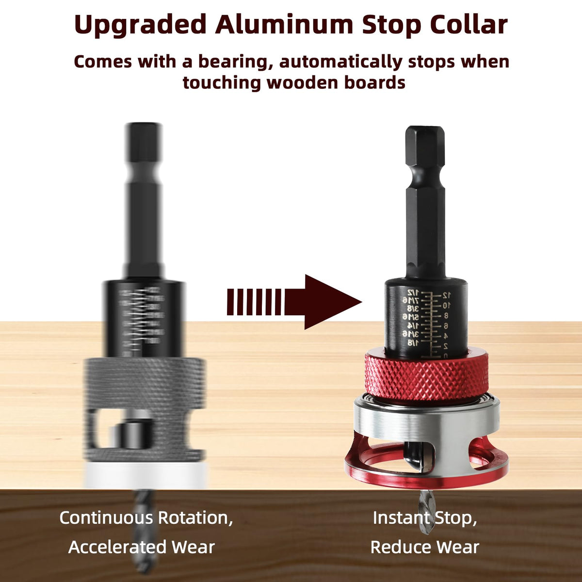 Seuphubs HSS M2 tapered bits close-up for precise countersinking.