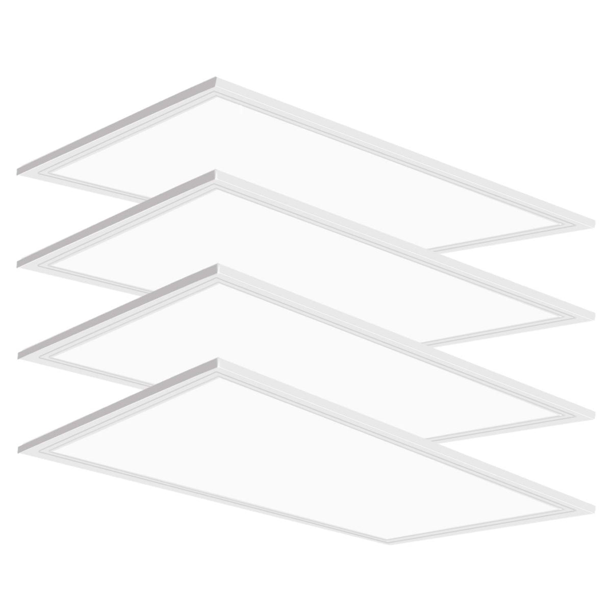SEURON 4-pack 2x4 LED panel brightness for open-plan offices