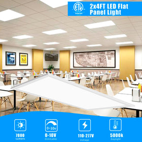 SEURON 4-pack 2x4 LED panel dimmable 0-10V in use