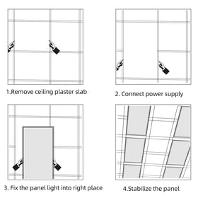 SEURON 4-pack 2x4 LED panel flicker-free operation