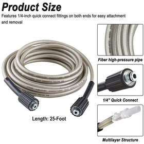 Sevensool silver reinforced braided exterior enhances durability for frequent power washing.