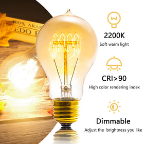 Sevici Edison Bulb vintage filament design enhances retro room feel.