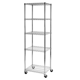 Seville Classics UltraDurable 5-tier shelving unit on wheels offers mobile organized storage