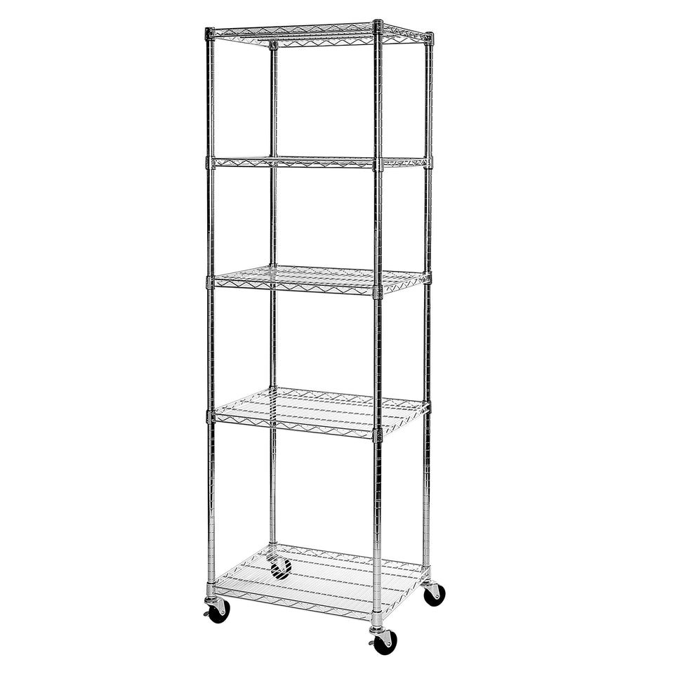 Seville Classics UltraDurable 5-tier shelving unit on wheels offers mobile organized storage