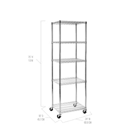 Leveling feet and wheels on Seville Classics UltraDurable unit for stable positioning