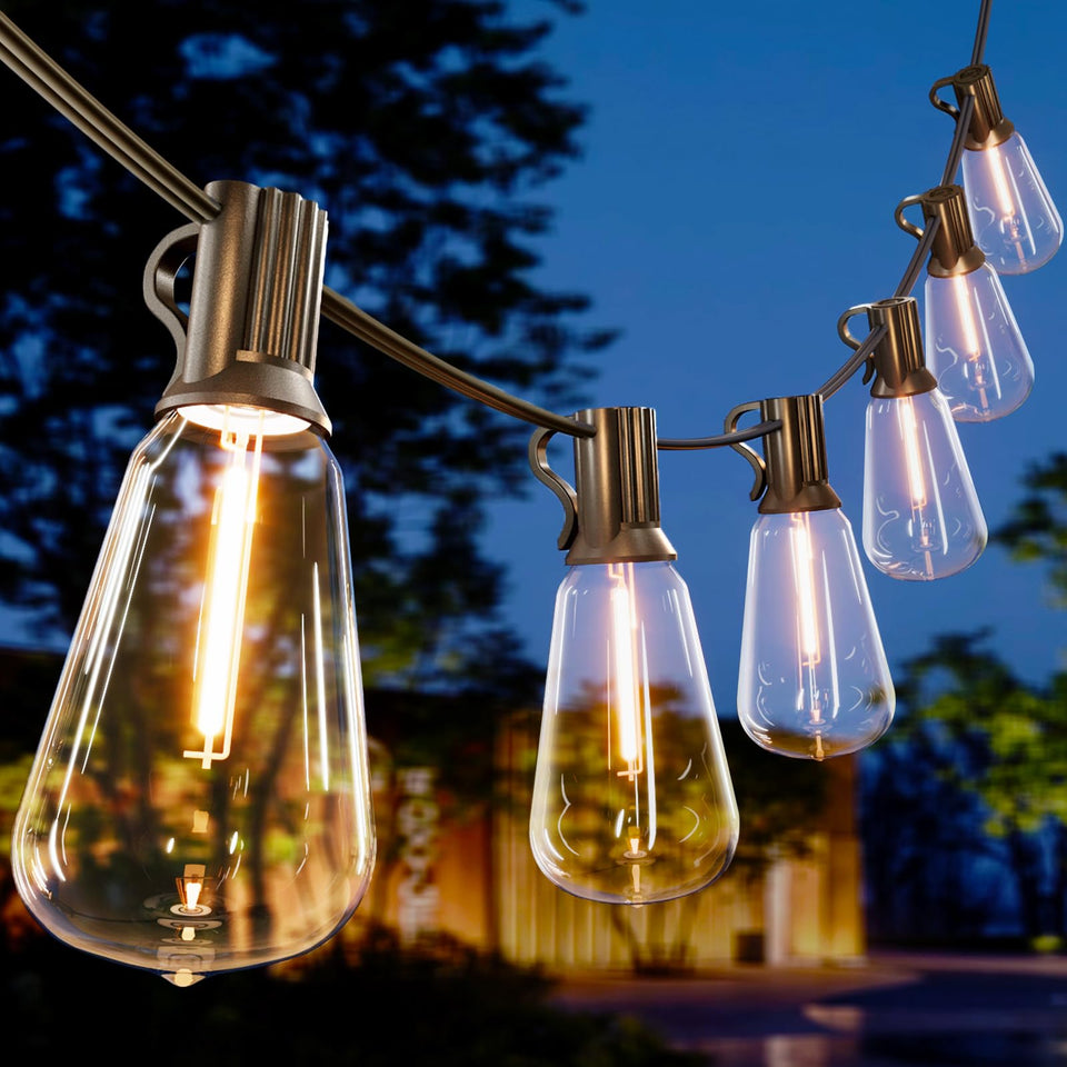 SEVSONSNZZ outdoor string lights 20ft glow for cozy patio ambiance