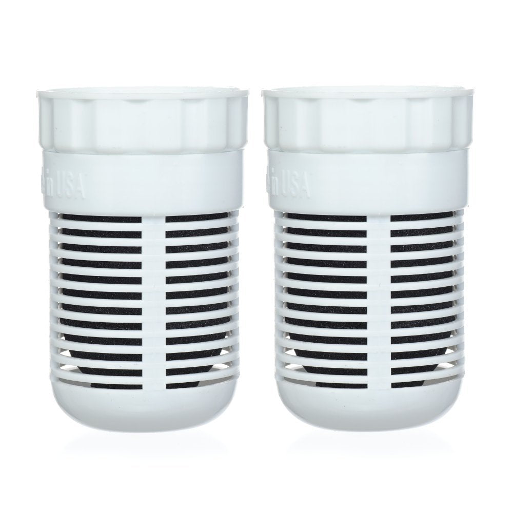 Seychelle ph2o alkaline filter 2pack closeup shows premium carbon media