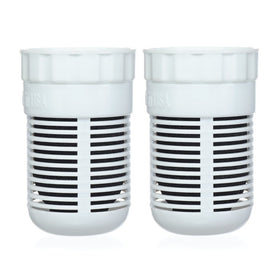 Seychelle ph2o alkaline filter 2pack closeup shows premium carbon media
