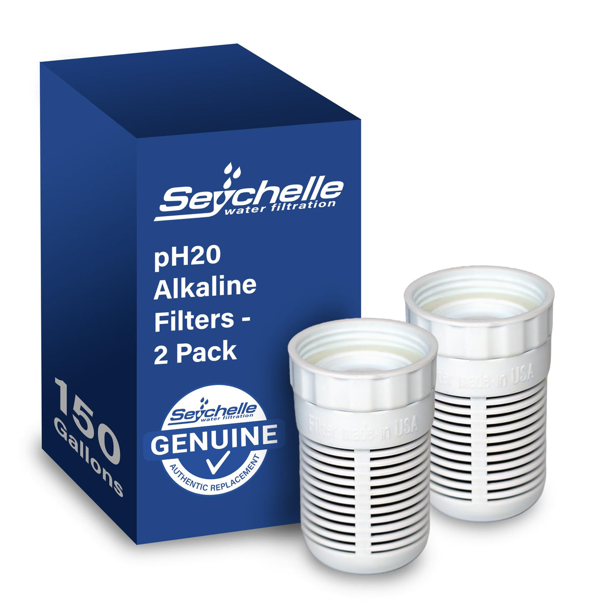 Seychelle ph2o alkaline filter 2pack packaging enhances replacement convenience