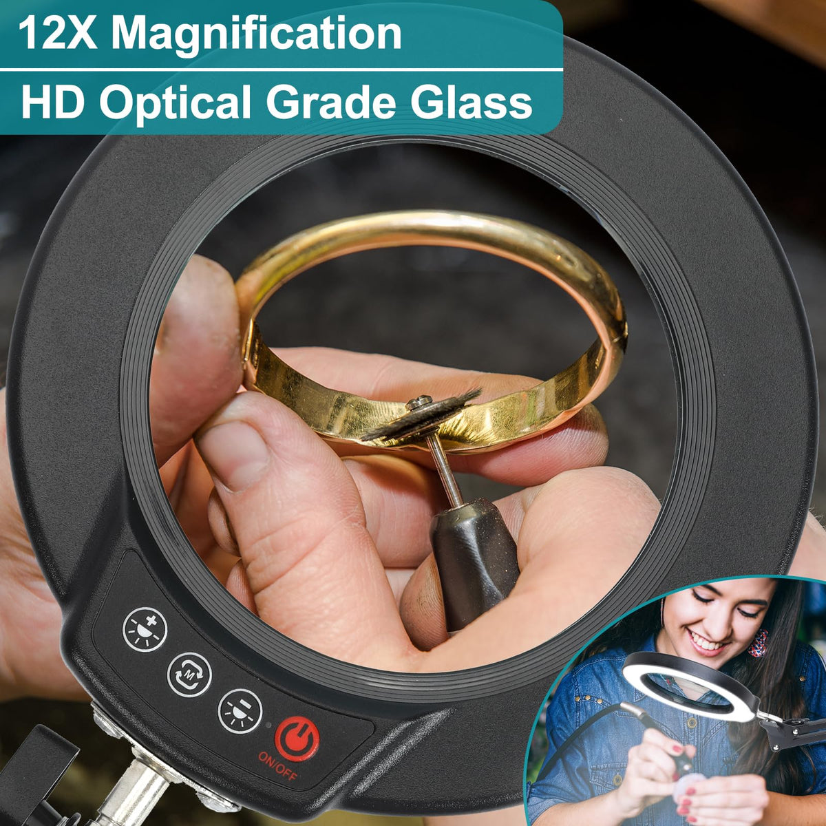 Seylae 2-in-1 desk lamp and magnifier demonstrating versatile lighting for hands-free tasks
