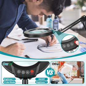 Seylae adjustable swing-arm magnifier positioned for precise focus on craft
