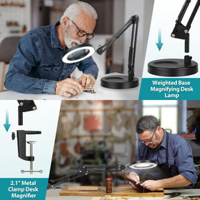 Seylae clip-on clamp light securing to a table edge for flexible mounting