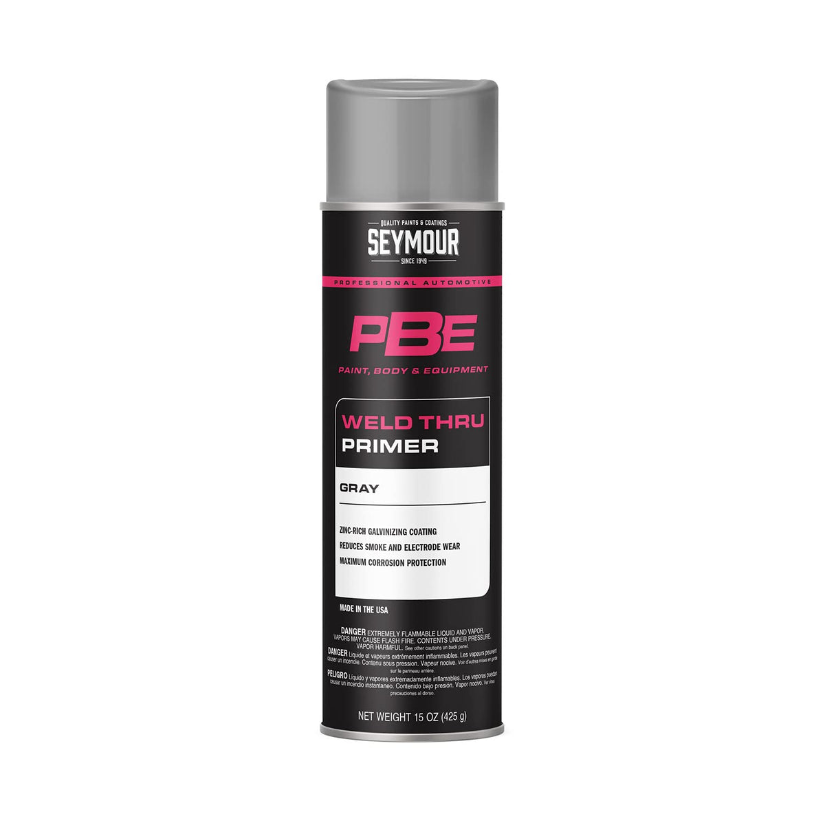 Seymour 20-1675 primer can with large sprayhead for even coverage.